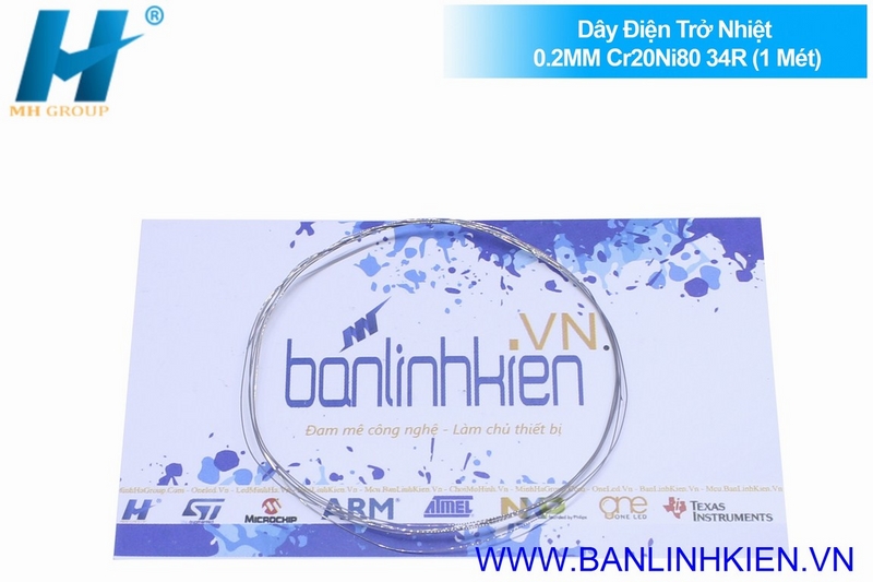 Dây Điện Trở Nhiệt 0.2MM Cr20Ni80 34R (1 Mét)