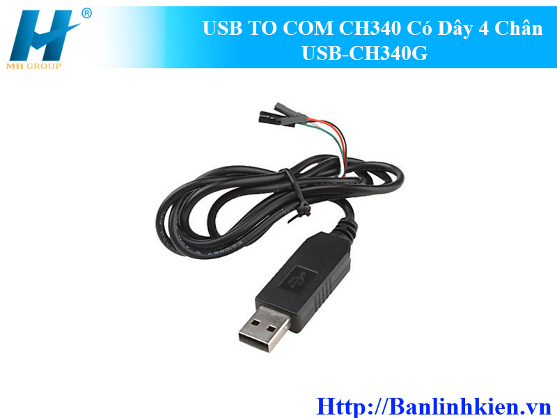 USB TO COM CH340 Có Dây 4 Chân USB-CH340G