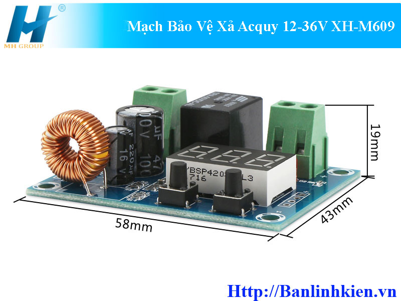 Mạch Bảo Vệ Xả Acquy 12-36V XH-M609