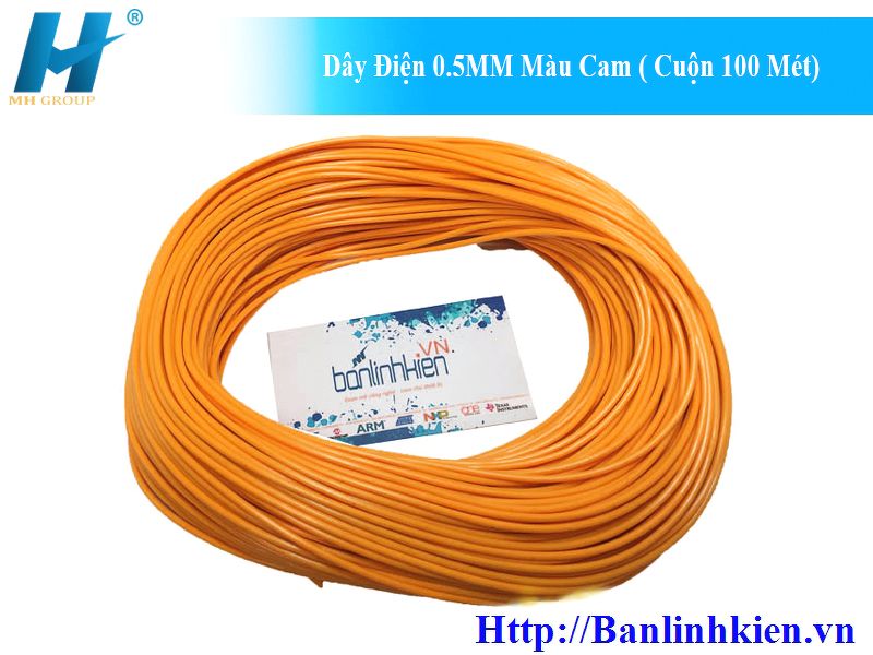 Dây Điện 0.5MM Màu Cam ( Cuộn 100 Mét)
