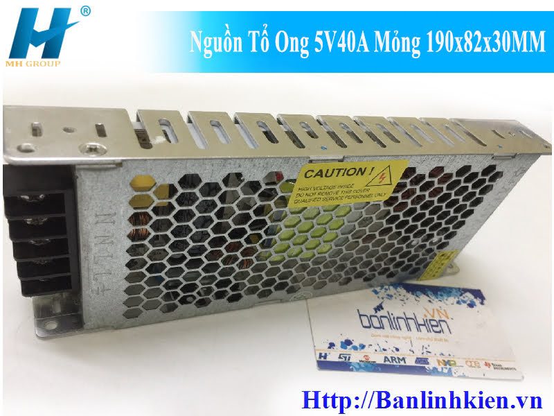 Nguồn Tổ Ong 5V40A Mỏng 190x82x30MM