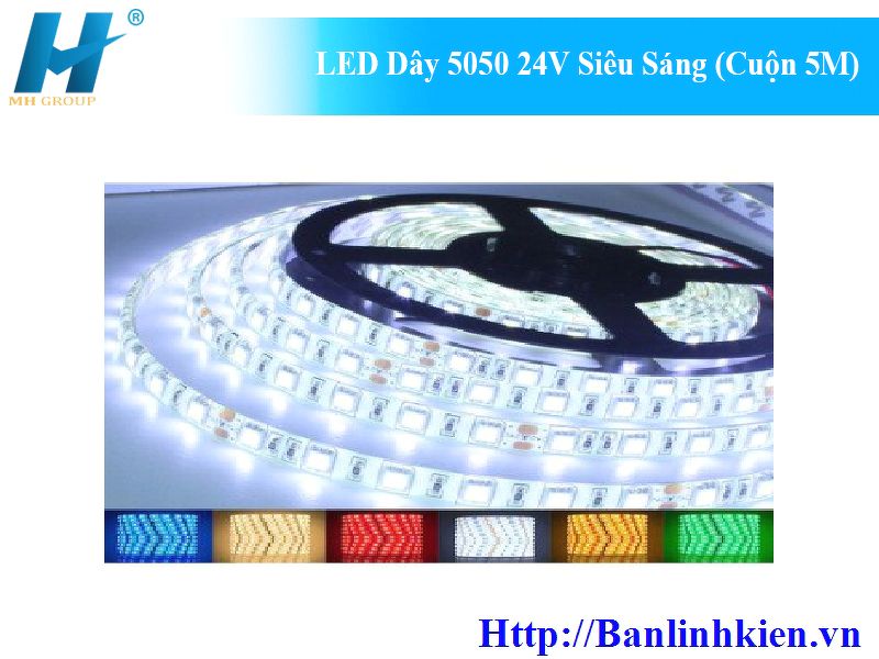 LED Dây 5050 24V RGB (Cuộn 5M)