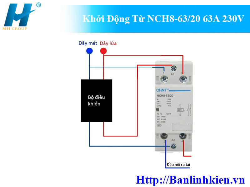 Khởi Động Từ NCH8-63/20 63A 230V