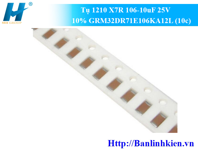 Tụ 1210 X7R 106-10uF 25V 10% GRM32DR71E106KA12L (10c)