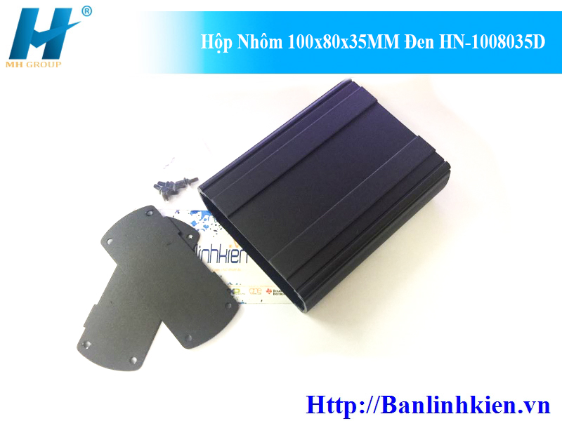 Hộp Nhôm 100x80x35MM Đen HN-1008035D