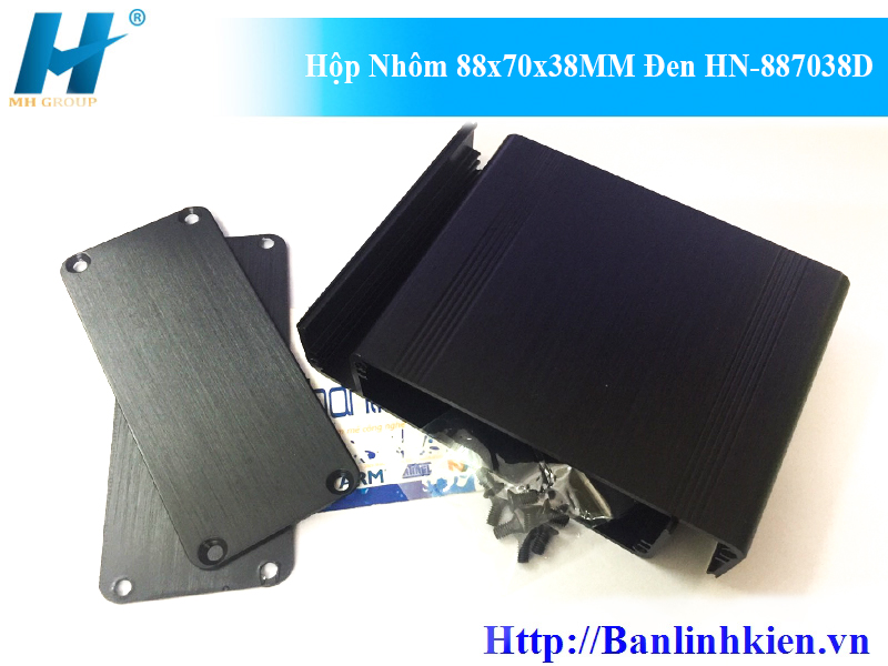 Hộp Nhôm 88x70x38MM Đen HN-887038D