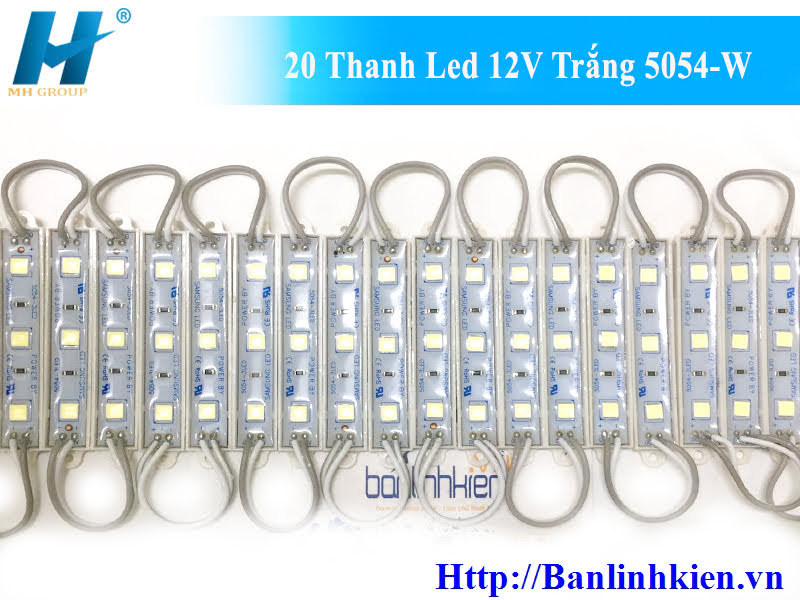 20 Thanh Led 12V Trắng 5054-W