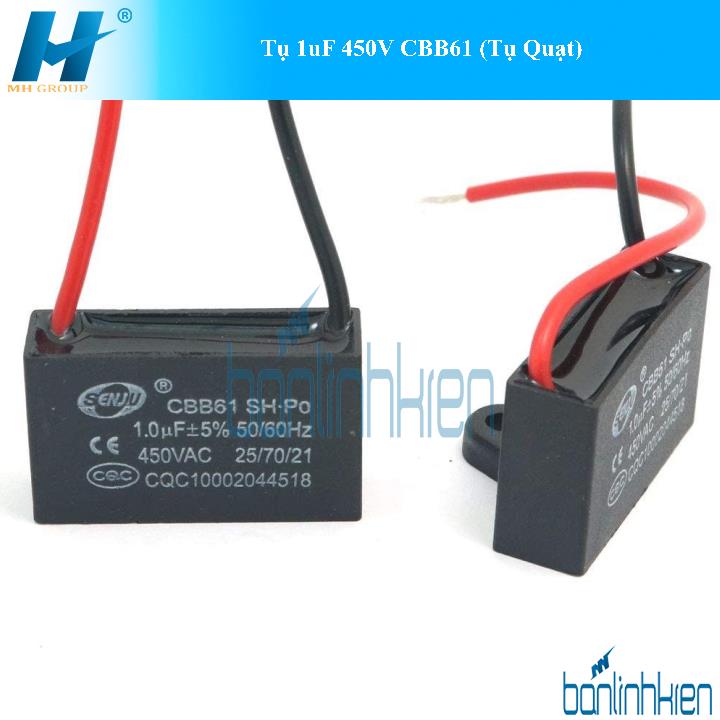 Tụ CBB61 1uF 450V (Tụ Quạt)