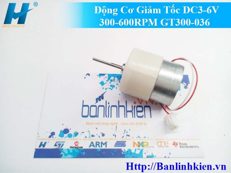 Động Cơ Giảm Tốc DC3-6V 300-600RPM GT300-036