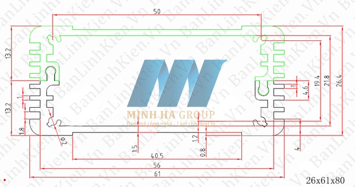 Hộp Nhôm 26x61x80MM