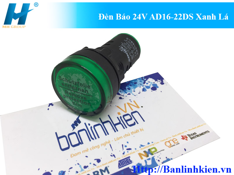 Đèn Báo 24V AD16-22DS Xanh Lá