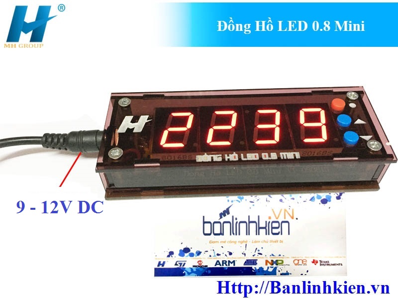 Đồng Hồ LED 0.8 Mini BLK