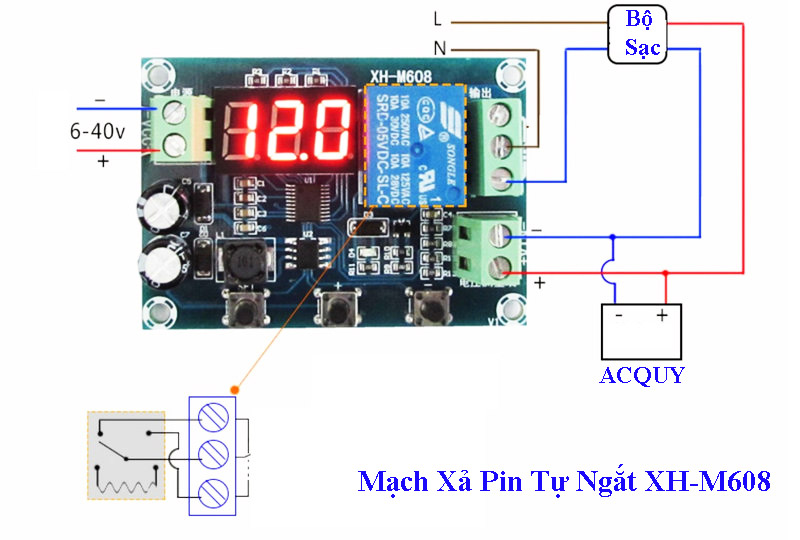 Mạch Xả Pin Tự Ngắt XH-M608