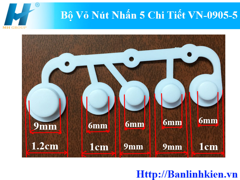 Bộ Vỏ Nút Nhấn 5 Chi Tiết VN-0905-5