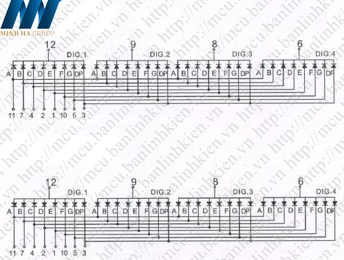 Led 7 0.36 4 Số Anot (Sáng Đỏ)