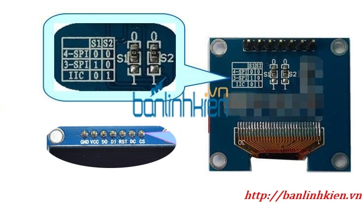 Màn Hình OLED 1.3 128x64 SPI Xanh OLED-13-SPI-B