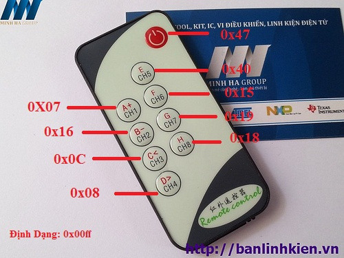 Remote Hồng Ngoại 8 Phím CH