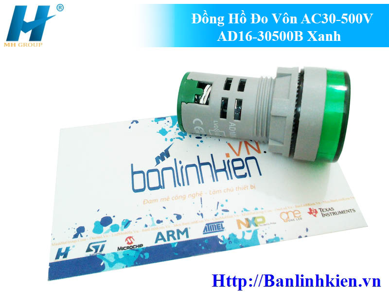 Đồng Hồ Đo Vôn AC30-500V AD16-30500B Xanh