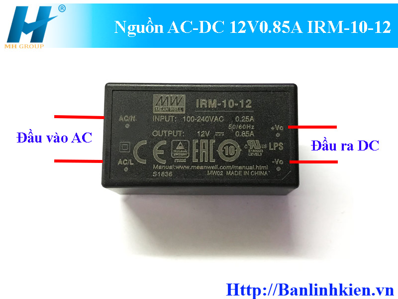 Nguồn AC-DC 12V0.85A IRM-10-12