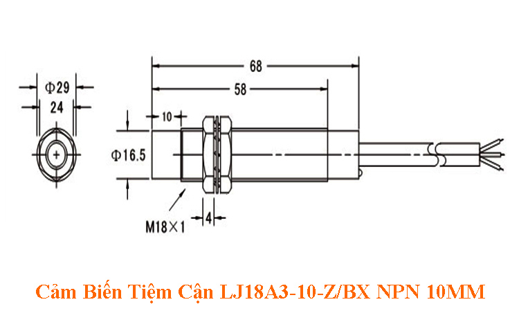 Cảm Biến Tiệm Cận LJ18A3-10-Z/BX 10mm NPN-NO 6-36VDC