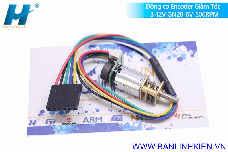 Động Cơ Encoder Giảm Tốc 3-12V GN20-6V-500RPM