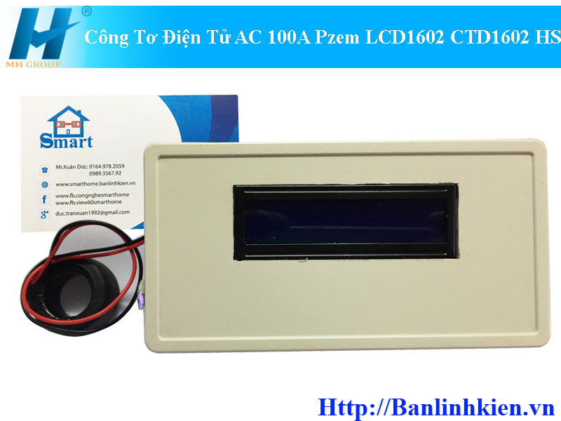 Công Tơ Điện Tử AC 100A Pzem LCD1602 CTD1602 HS