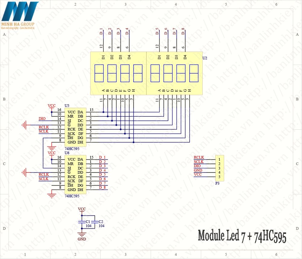 Module Led 7 74HC595 Led Katot