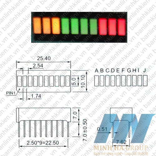 Led BCD 2510 3 Màu (Led Báo Mức)