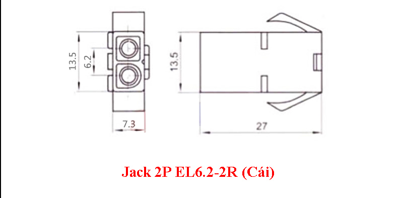 Jack 2P EL6.2-2R (Cái)