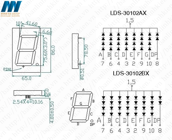 Led 7 3.0 1 Số Anot Màu Đỏ 7x9CM