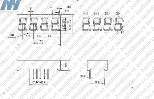 Led 7 0.36 4 Số Anot (Sáng Đỏ)