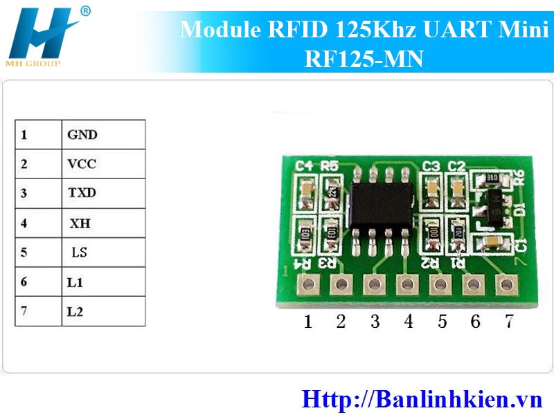 Module RFID 125Khz UART Mini RF125-MN