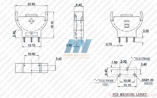 Đế Pin CR2032 CH4-2032