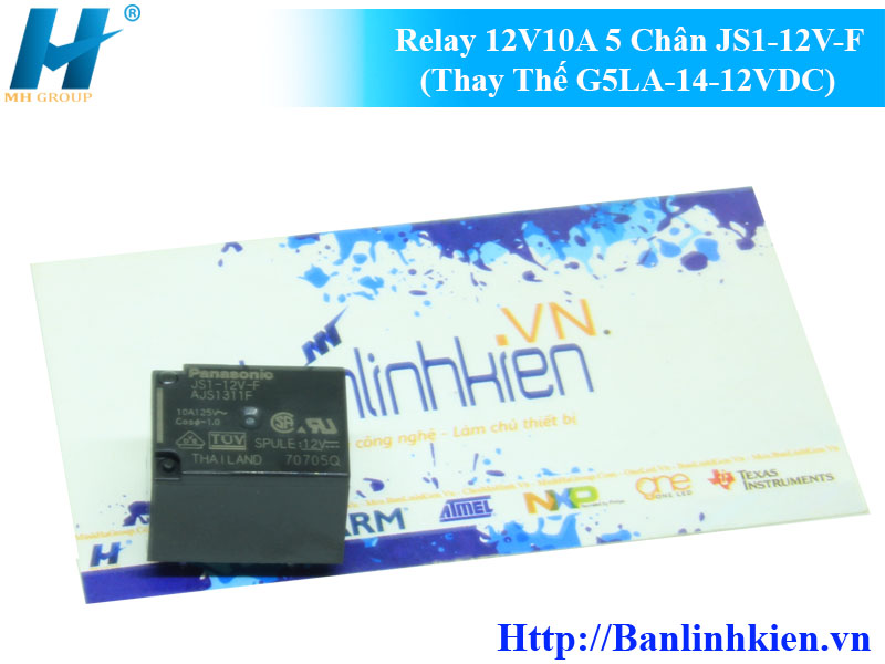 Relay 12V10A 5 Chân JS1-12V-F (Thay Thế G5LA-14-12VDC)