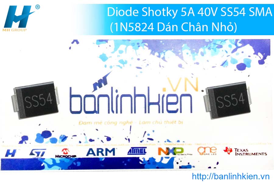 Diode Shotky 5A 40V SS54 SMA (1N5824 Dán Chân Nhỏ)