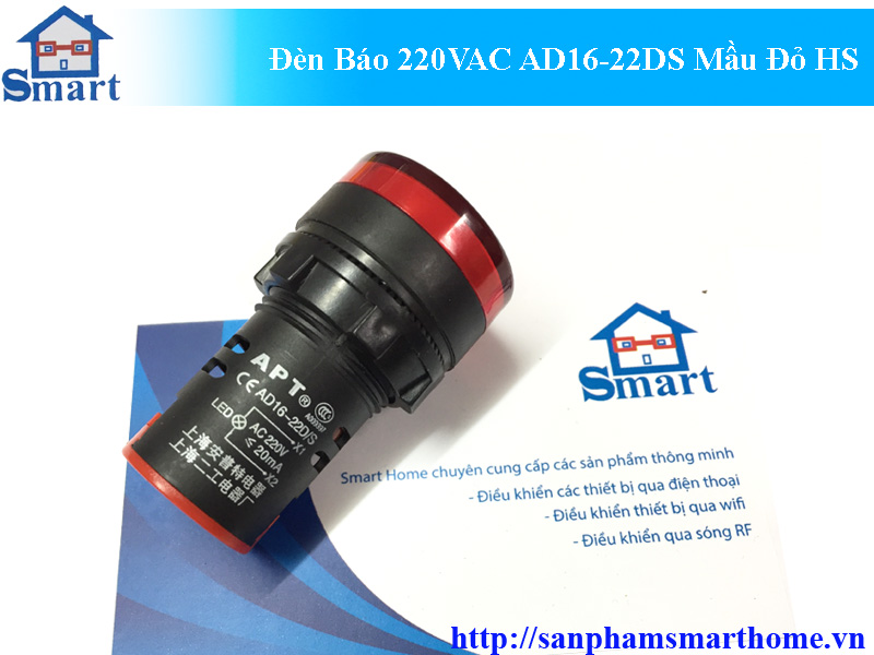 Đèn Báo 220VAC AD16-22DS Màu Đỏ