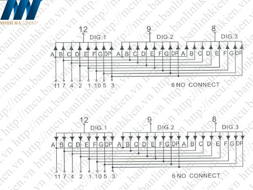 Led 7 0.56 3 Số Anot (Sáng Đỏ)