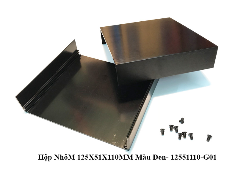 Hộp NhôM 125X51X110MM Màu Đen- 12551110-G01