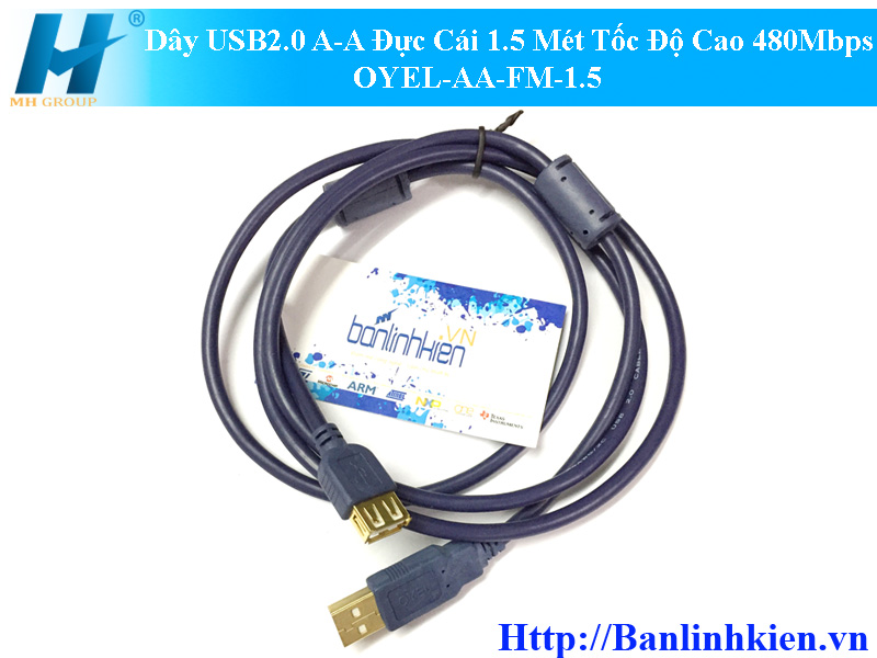 Dây USB2.0 A-A Đực Cái 1.5 Mét Tốc Độ Cao 480Mbps OYEL-AA-FM-1.5