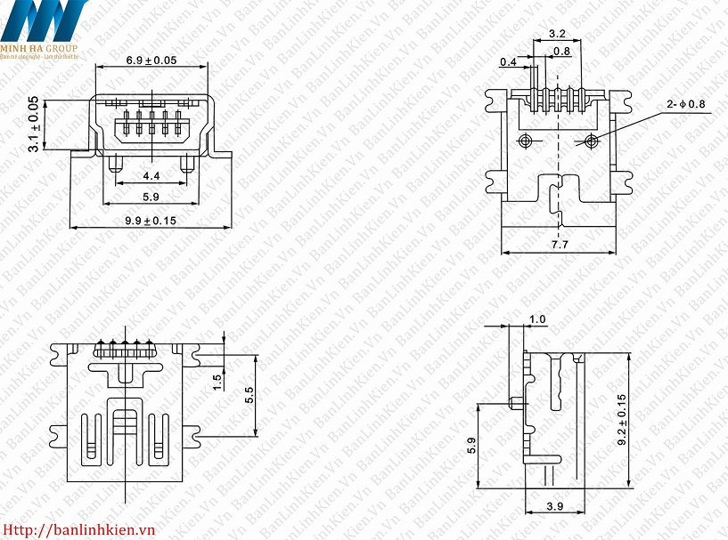 MiniUSB 5P SMD