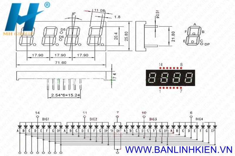 Led Đồng Hồ 0.8 8402BS