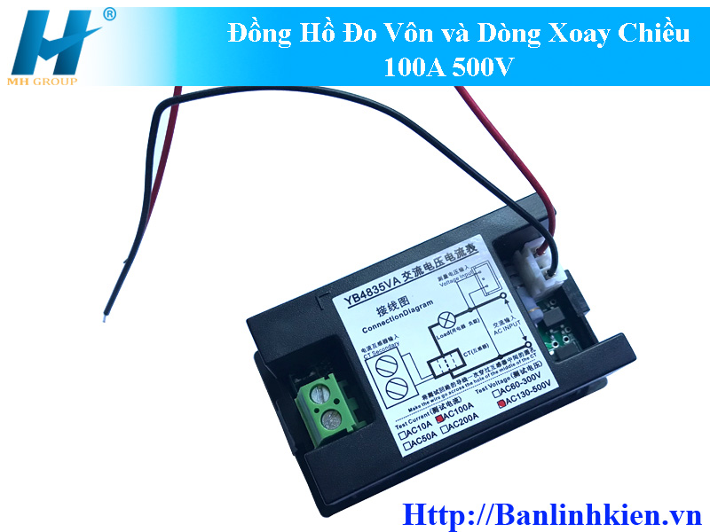 Đồng Hồ Đo Vôn và Dòng Xoay Chiều 100A 500V