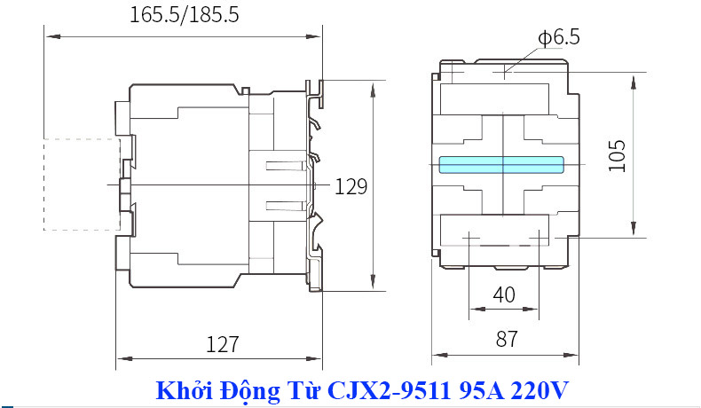 Khởi Động Từ CJX2-9511 95A 220V