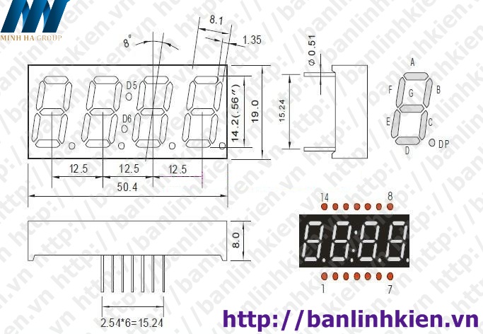 Led Đồng Hồ 0.56 24H Katot ( Mầu Đỏ)