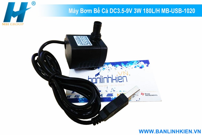 Máy Bơm Bể Cá DC3.5-9V 3W 180L/H MB-USB-1020