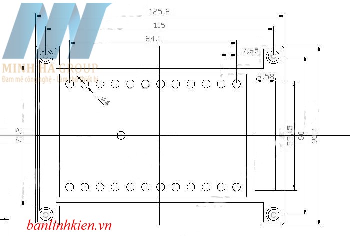 Hộp Nhựa PLC 145x90x40MM Trắng 2 Đầu HN-145T-2D