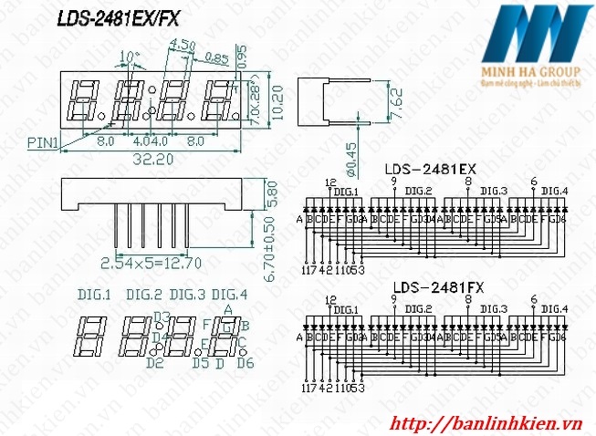 Led 7 0.28 4 Số Anot ( Màu Đỏ)