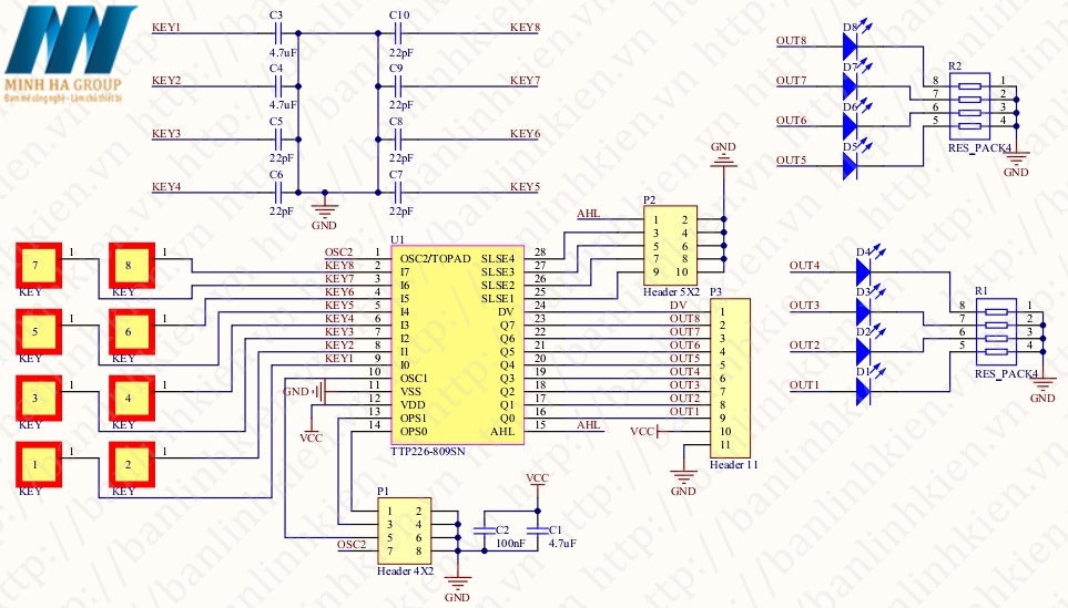 TTP226-809 SSOP28 IC TOUCH PAD