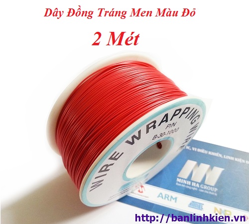 Dây Đồng Tráng Men Màu Đỏ 2m