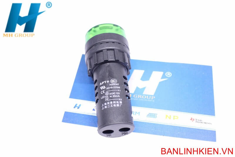 Loa Đèn 12V AD16-22SM12G Xanh Lá